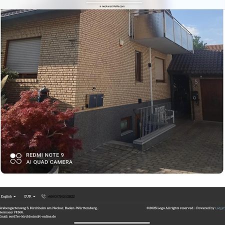 Moderne Ferienwohnung Neckarschleife Mit Klimaanlage Kirchheim am Neckar ภายนอก รูปภาพ
